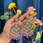 Meenal Kundan Earrings – Lavender