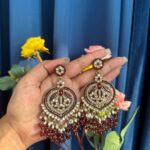 Meenal Kundan Earrings – Red