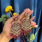 Meenal Kundan Earrings – Wine