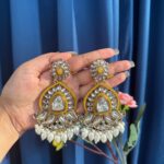 Sanya Kundan Earrings – Yellow