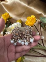 Reena Pearl Choker Set – Golden - Image 3