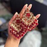 Ishani Crystal Earrings – Red