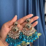 Jashn Chandbali Earrings – Teal Blue