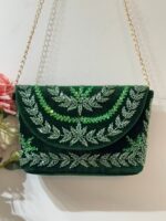 Green Designer Velvet Bag