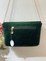 Green Designer Velvet Bag - Image 2