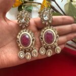 Premium Zirconia Earrings – Wine