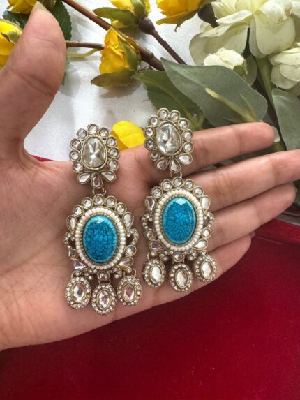 Premium Zirconia Earrings – Blue