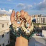 Neeti Chandbali – Dark Green (Golden Polish)