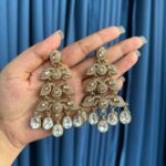Gulzar Kundan Drops – White