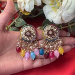 Shakira Kundan Earrings -Multi
