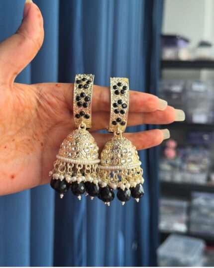 Kundan Jhumka – Black
