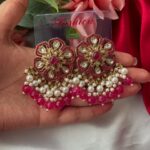 Flower studs – Dark Pink