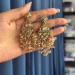 Dharni Kundan Earrings – Golden - Image 3
