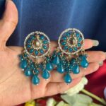 Tara Peacock Earrings – Teal Blue