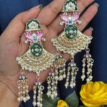 Nusha Meenakari Earrings – Dark Green