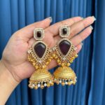 Mayuri Kashmiri Jhumka – Dark Purple