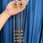 Ruhani Kashmiri Long Earrings – Black