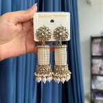Anusha Kundan Jhumka – White
