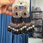 Natasha Kundan Earrings – Black
