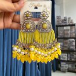 Natasha Kundan Earrings – Yellow