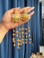Noor Kashmiri Ghungroo Earrings – Yellow - Image 3