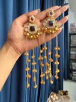 Noor Kashmiri Ghungru Earrings – Purple - Image 3