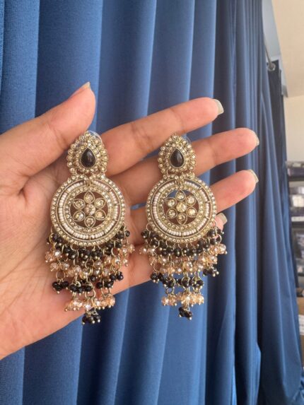 Jasmeen Premium Earrings – Black
