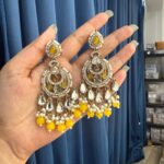 Teena Chandbali Earrings – Yellow