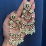 Dipali Kundan Earrings – Mint Green