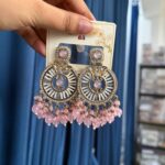 Shanaya Kundan Earrings – Light Pink