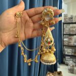 Ahsas Kashmiri Brass Kaan Chain Earrings – White