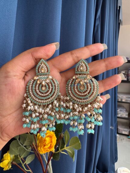 Disha Premium Earrings – Light Blue