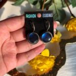 Daily Wear Brass Drop Earrings – Blue