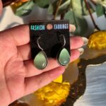 Daily Wear Brass Drop Earrings – Mint Green