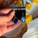 Daily Wear Brass Drop Earrings – Blue