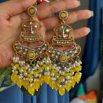 Jivika Kundan Earrings – Yellow