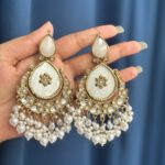 Omaira Premium Marble Earrings – White