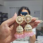 Avantika Mirror Jhumka – Pink