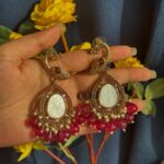 Unique Marble Peacock Earrings – Wine