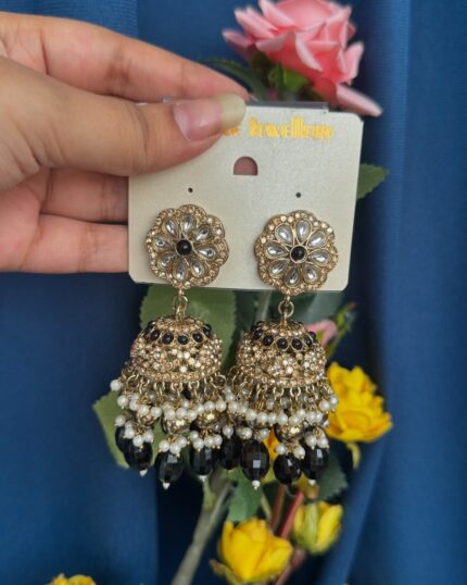 Rakshita Kundan Jhumka – Black