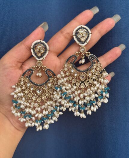 Amrita Premium Earrings – Teal Blue