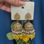 Radhika Kundan Jhumka – Yellow