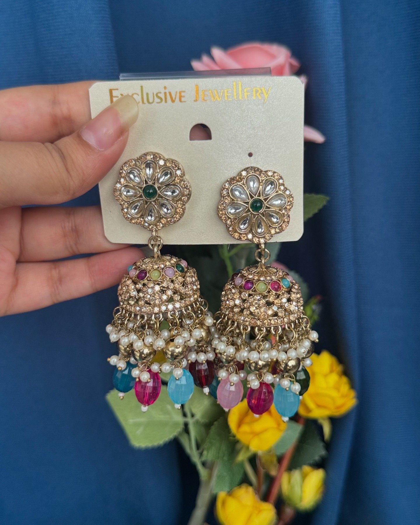 Photo-06-06-25-9-59-32-PM-4.jpg Rakshita Kundan Jhumka – Multi - Image 1
