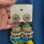 Rakshita Kundan Jhumka – Teal Blue