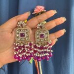 Samia Premium Lightweight Kundan Earrings – Purple