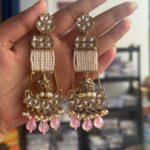 Ayesha Unique Long Earrings – Light Pink