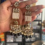 Ayesha Unique Long Earrings – Black