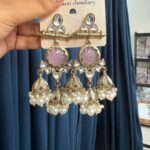 Anmol Kundan Earrings – Light Pink