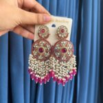 Tanishqa Premium Ethnic Earrings – Dark Pink