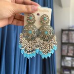 Tanishqa Premium Ethnic Earrings – Light Blue